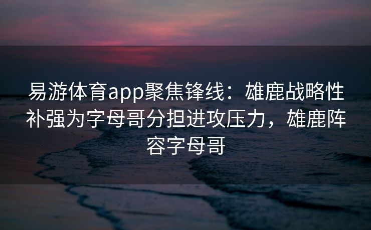 易游体育app聚焦锋线：雄鹿战略性补强为字母哥分担进攻压力，雄鹿阵容字母哥  第2张